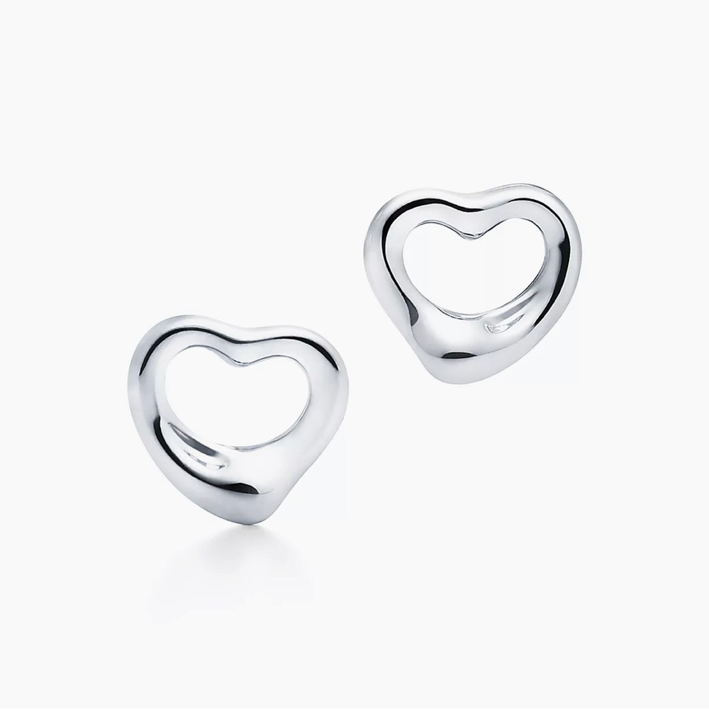 Authentic Elsa Peretti Open Heart Stud Earrings